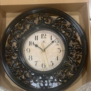 Ornate Black Wall Clock